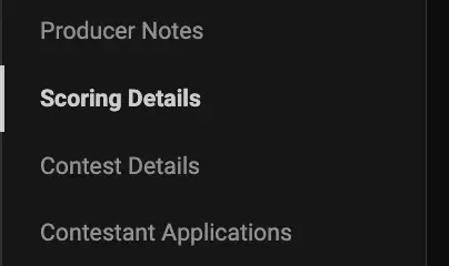 partial screenshot of SquirrelScore menu with information sections